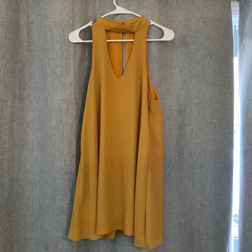 Lulus Groove Thing Golden Yellow Swing Dress